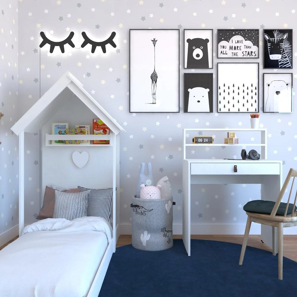 Conjunto Infantil com Cama e Escrivaninha
