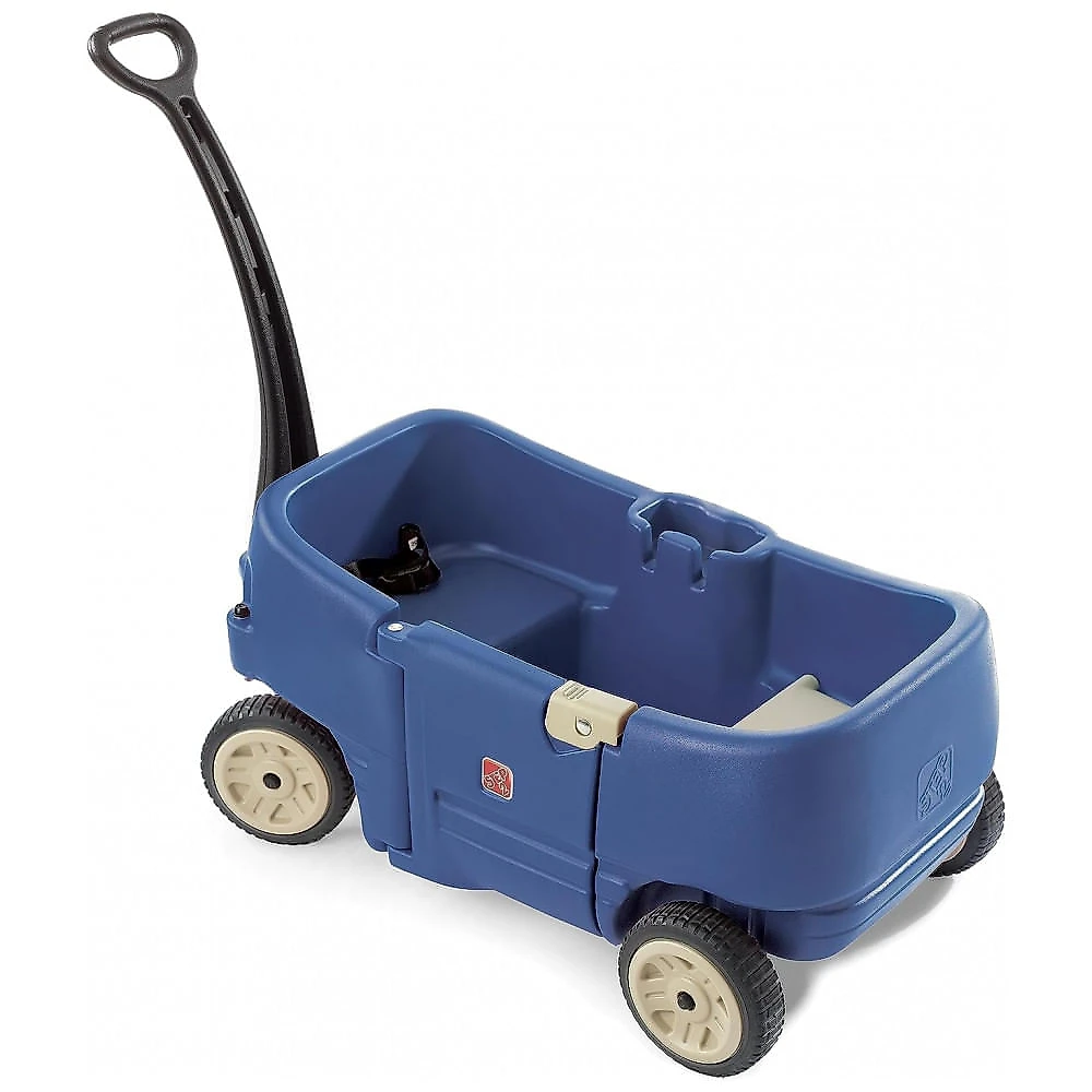 Carrinho de Passeio para 2 Crianças Multifuncional com Porta Objetos, até 90 kg, Step2, Azul