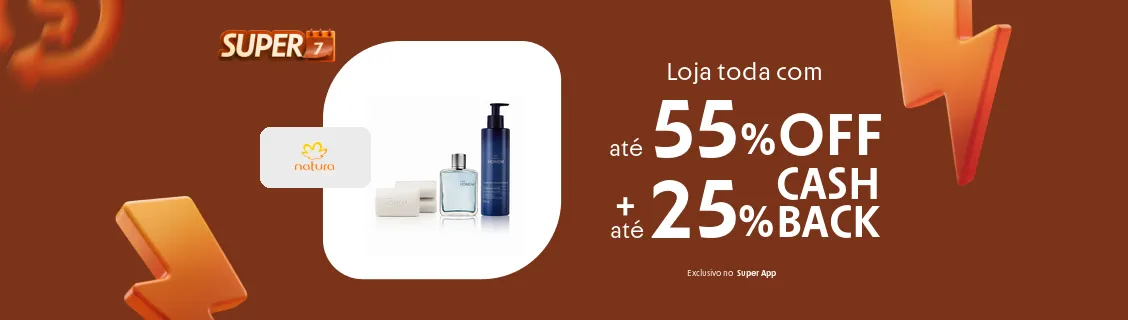 Loja Natura com até 25% de cashback