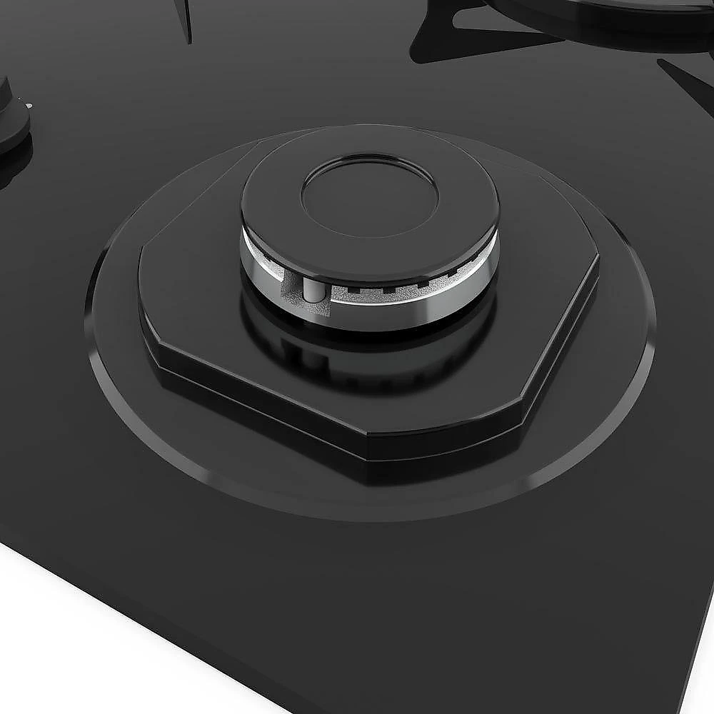 Cooktop Terim à Gás Trm 4b Vidro Preto Flange Esmaltada Preto Bivolt