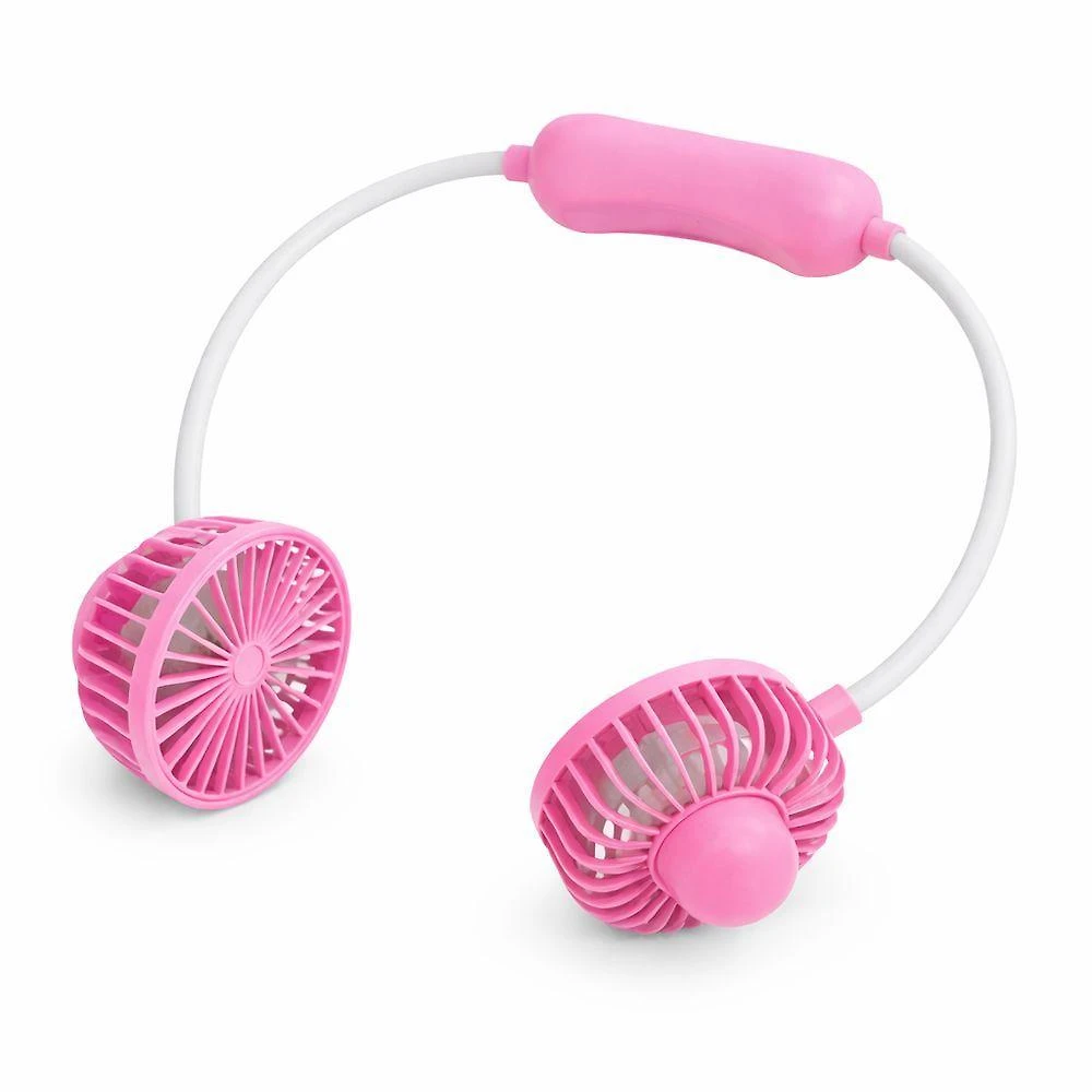 Ventilador de Pescoço Portátil Recarregável Utimix 2 Pás 3 Velocidades Rosa 5V