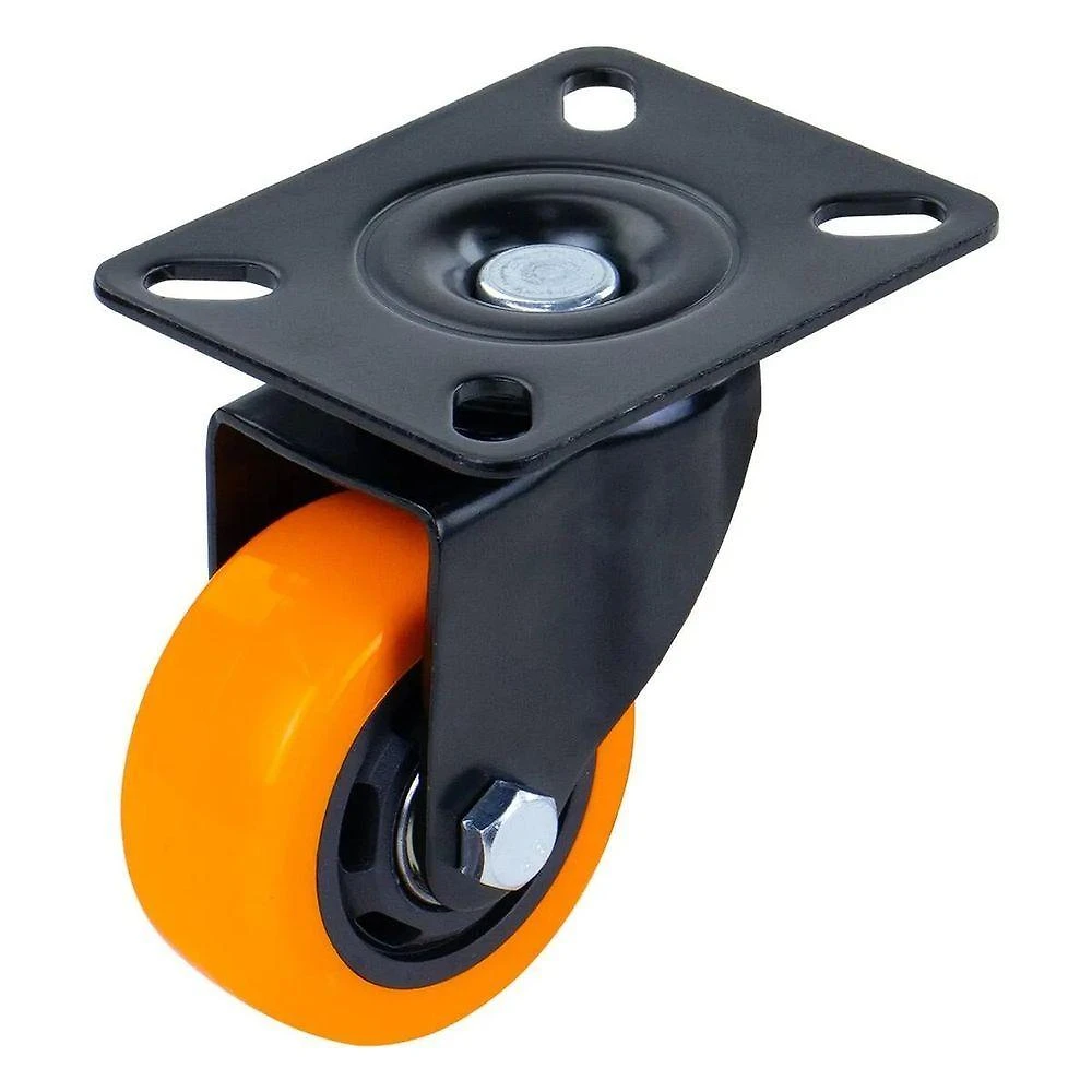 Rodízio Giratório Poliuretano 125MM 125KG Laranja Bivolt para Uso Industrial Worker