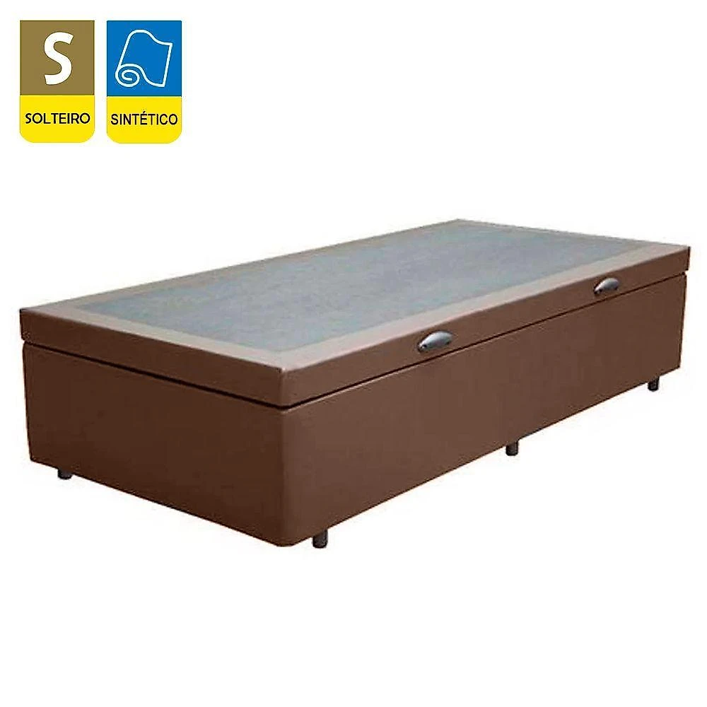 Cama Box Baú Solteiro Sintético + Colchão De Espuma D33 - Sereneprime - 88cm Marrom
