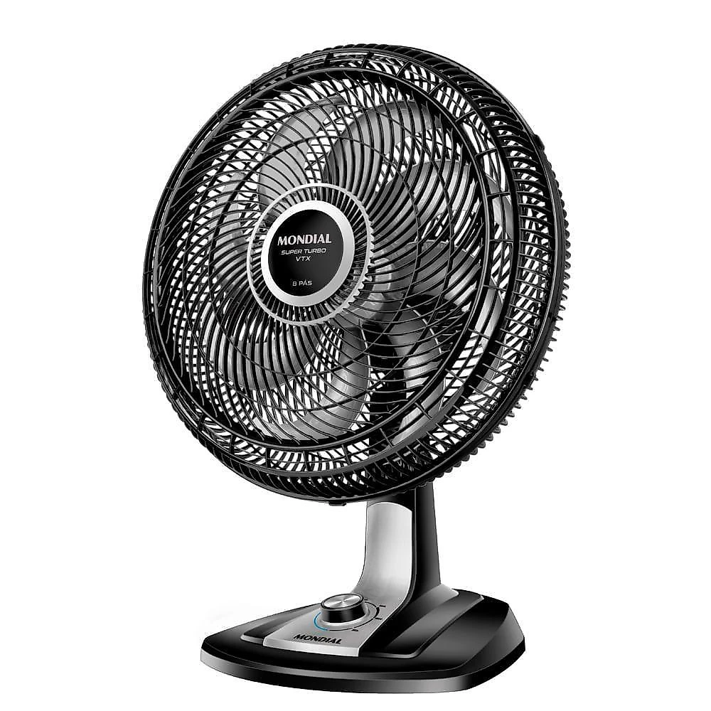 Ventilador de mesa mondial 40cm 8 pás preto prata 220v