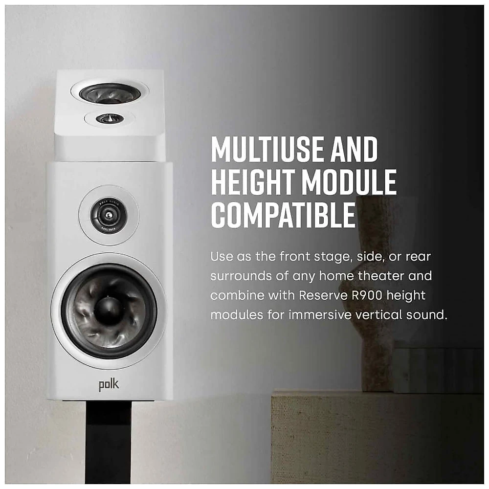 Caixas de som bookshelf Polk Audio Reserve R200 pretas para home theater estéreo 200W