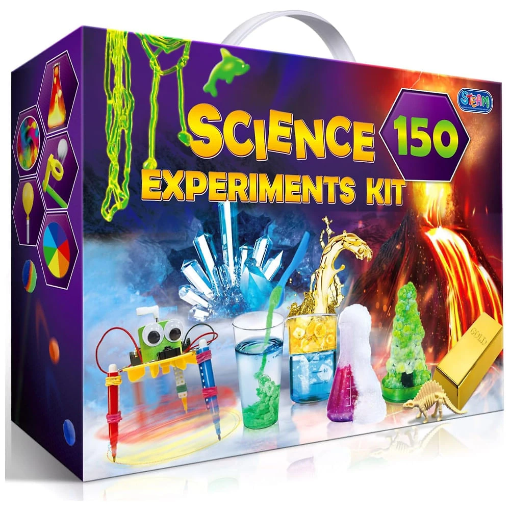 Kit de experimentos STEM educativos para crianças de 6 a 14 anos 150 projetos científicos divertidos e desafiadores U...