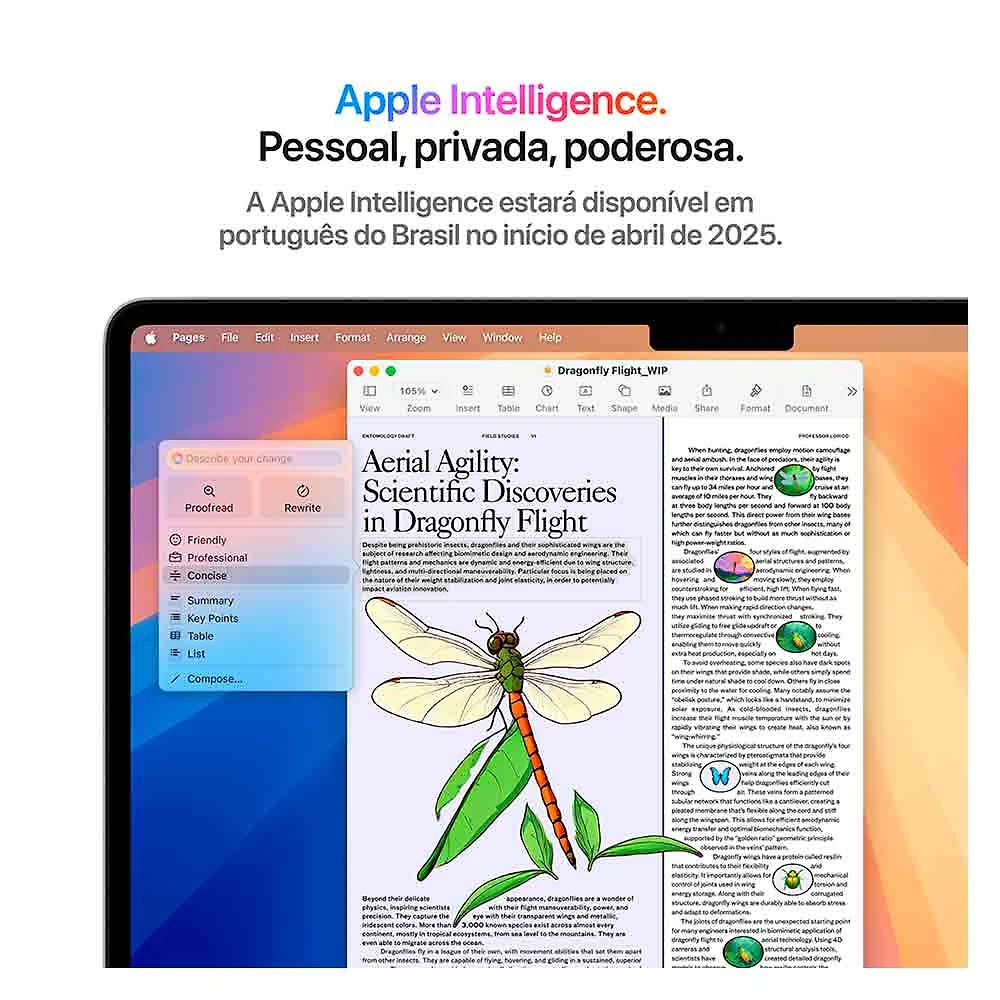Miniatura Notebook Apple MacBook Air 13,6" M4 (CPU de 10 núcleos, GPU de 8 núcleos, 16GB RAM, 256GB SSD) - Prateado Bivolt