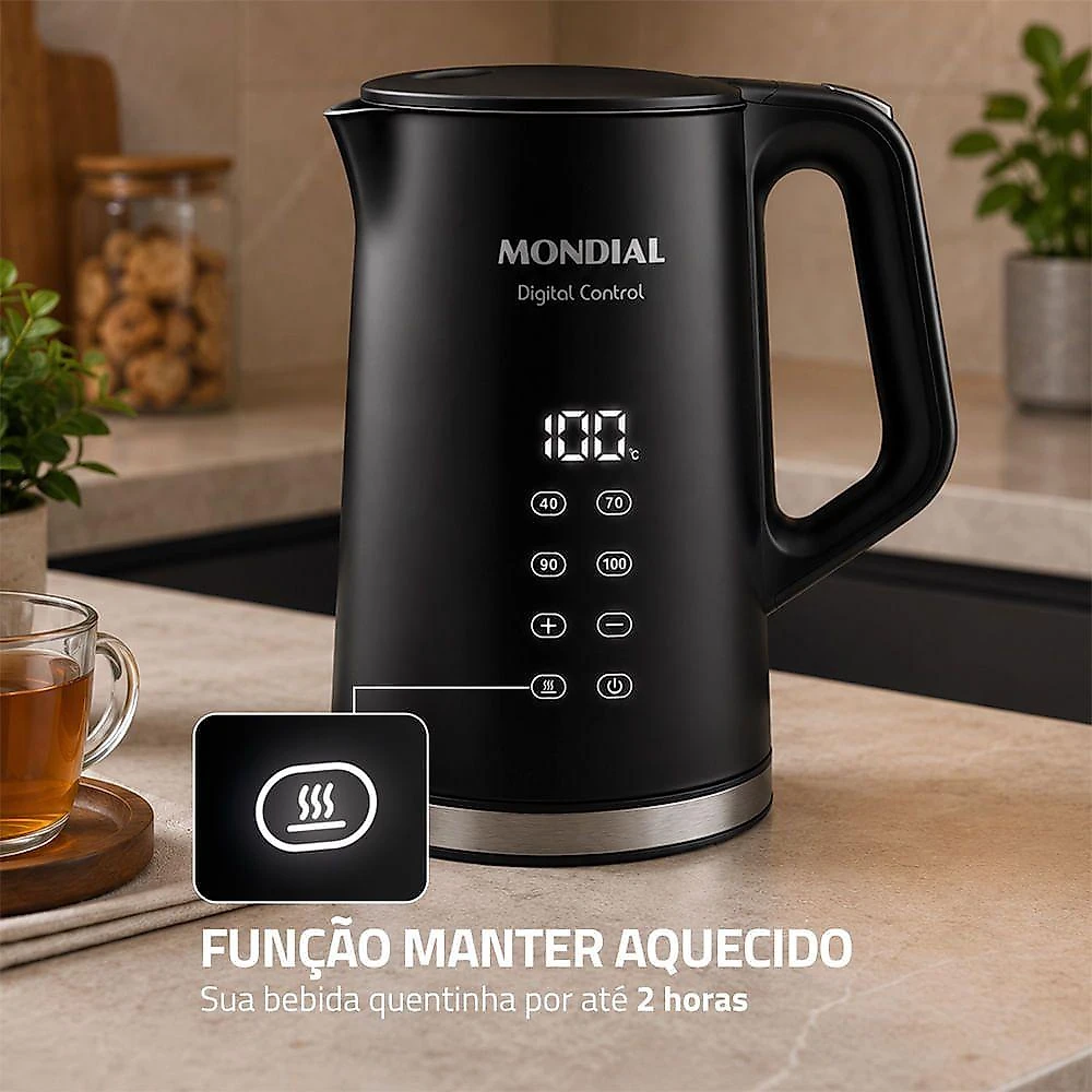Chaleira Elétrica Mondial CE-18-DP 1,7L Preto