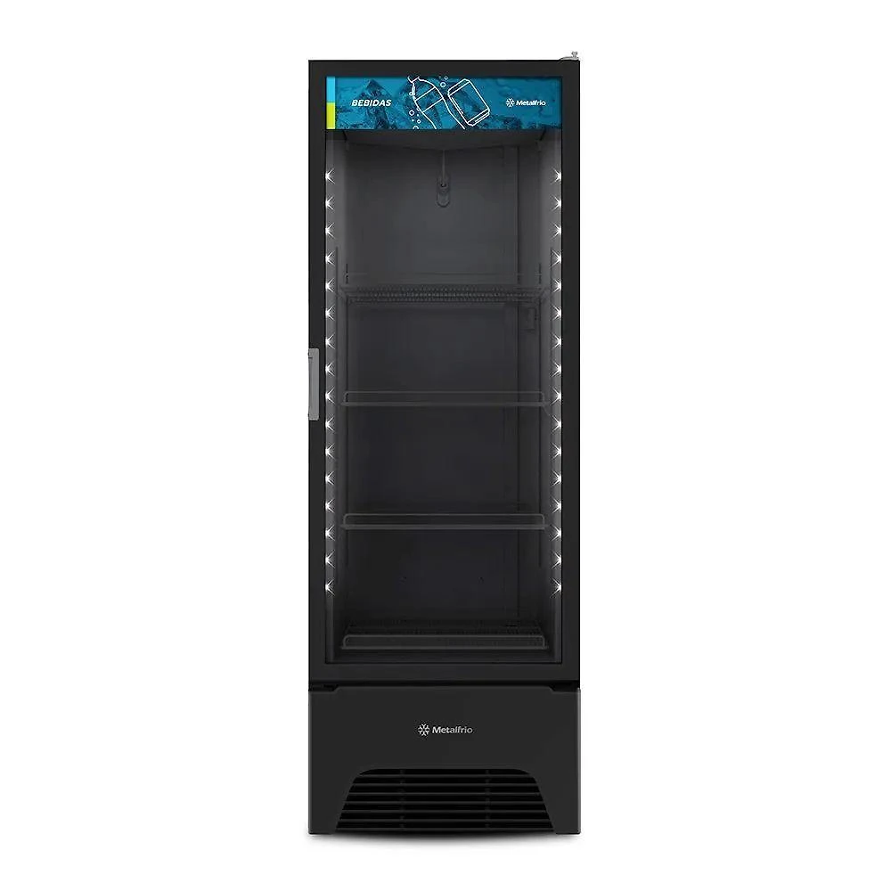 Expositor vertical metalfrio optima 572l 1 porta preto 127v vb52ah