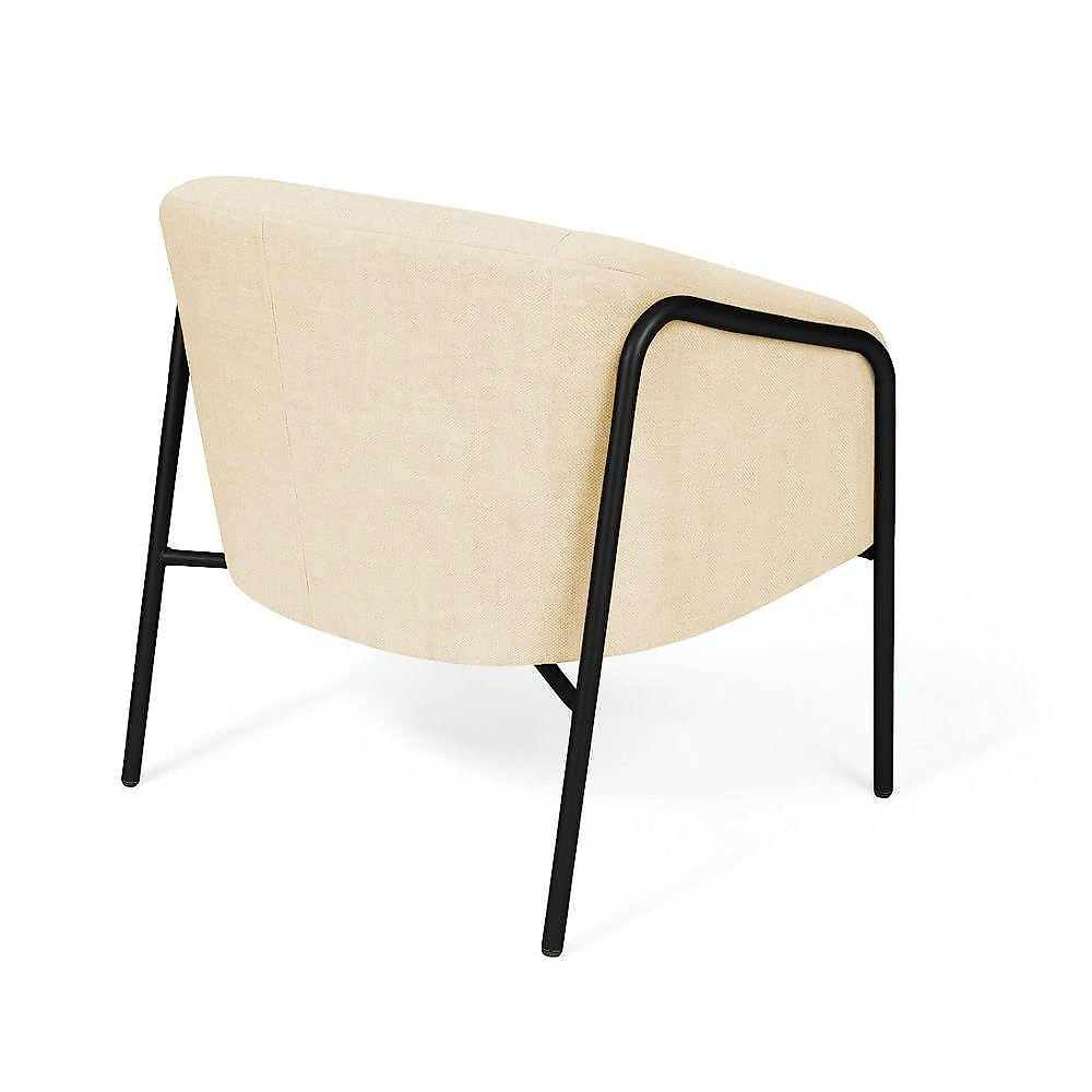 Poltrona Sala Industrial Alta Preto Stella Linho D03 - D'rossi Cor Bege