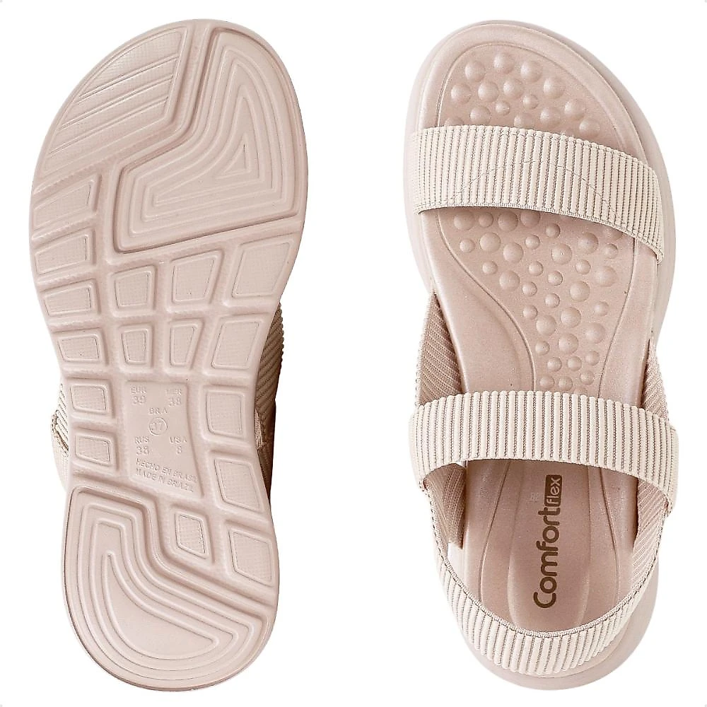 Sandália Comfortflex Adapt Elástico Feminina Nude - 34