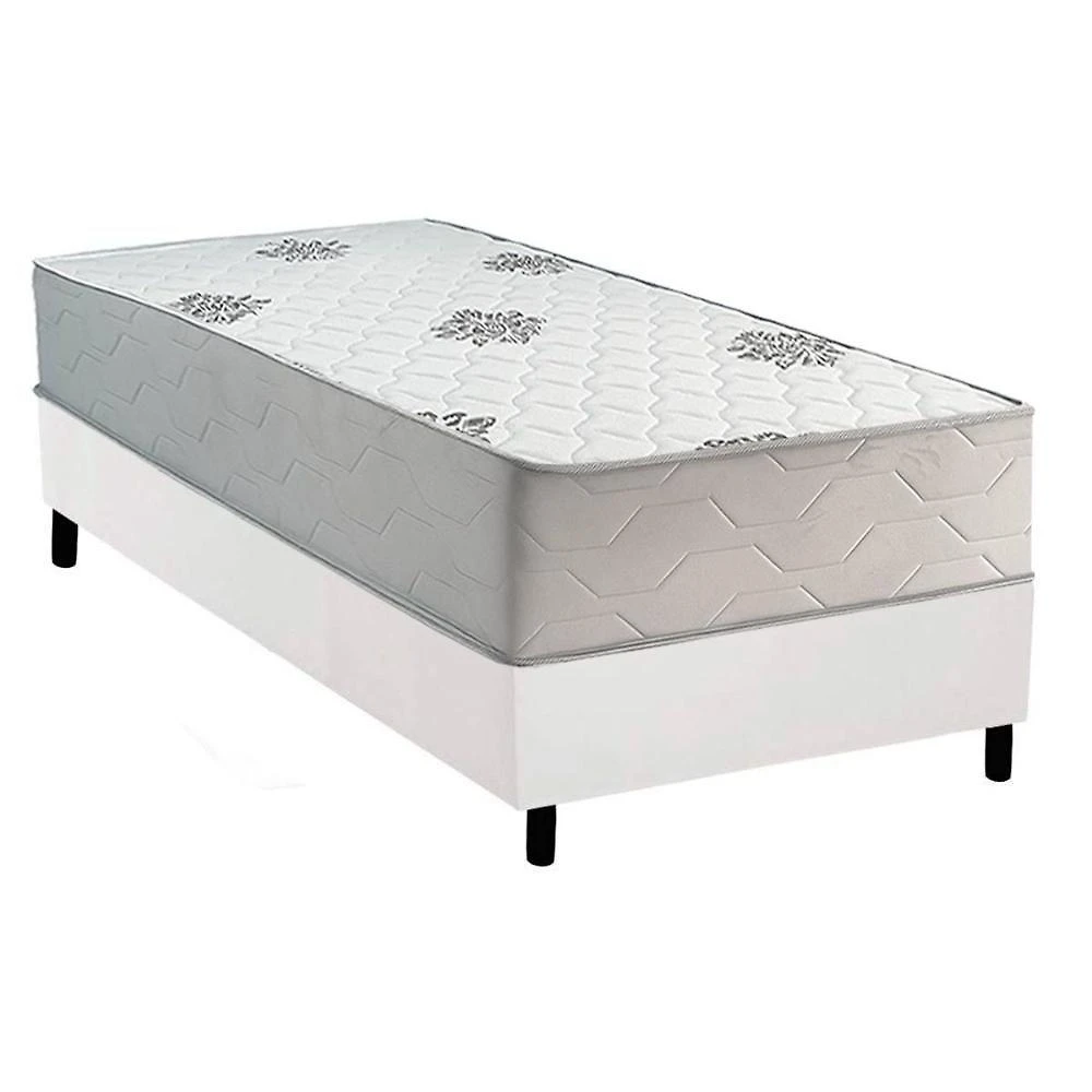 Cama Box com Colchão Solteiro Comfort Ortopédico Anatômico Tecido Malha Branco a Costa Rica