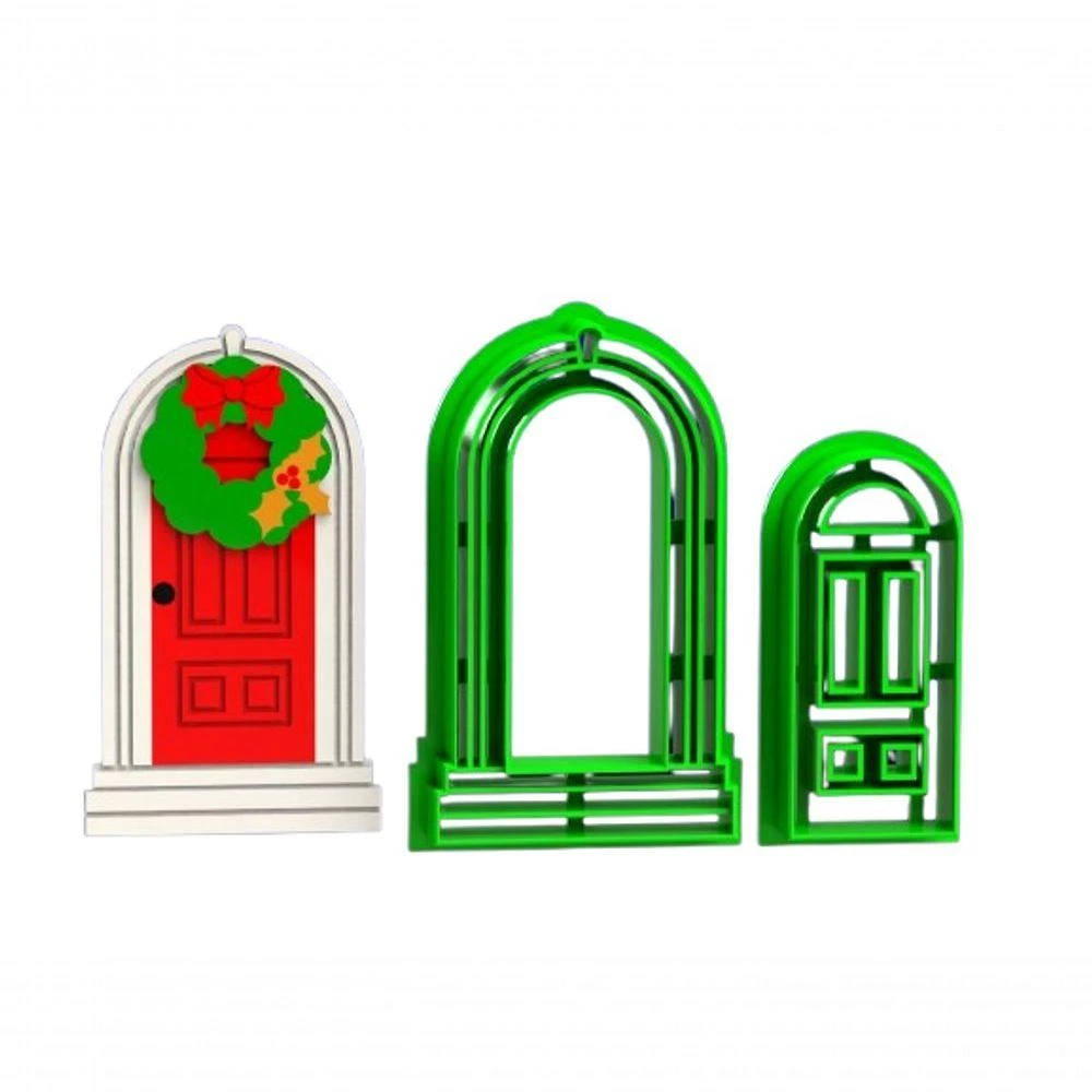Cortador Porta de Natal (Natalina) Plástico PLA 6CM Branco HB Formas e Cortadores
