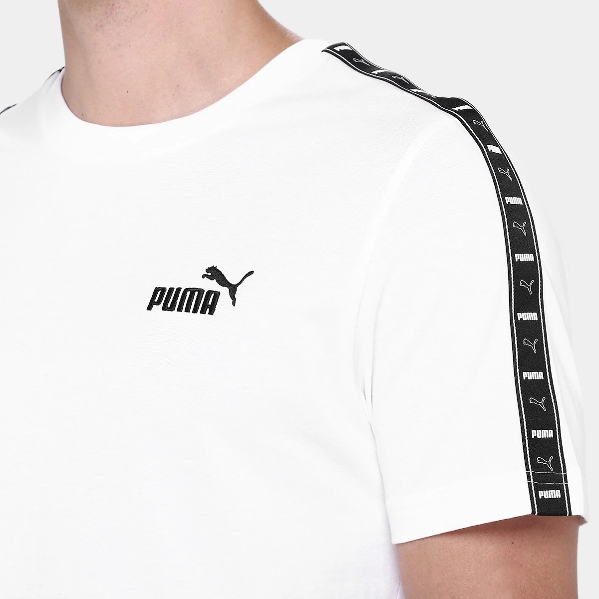 Miniatura Camiseta Puma Tape Masculina Branco - G