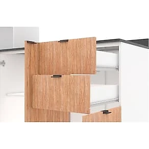 Armário de Cozinha Completa Bartira Joy com 11 Portas, 2 Gavetas, 5 Prateleiras e Nicho para Micro-ondas - 244,5cm de largura Branco/Damasco