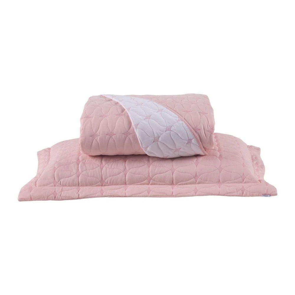 Cobre Leito 2 Peças Solteiro Percal 200 Fios Cristal 100% Poliéster - Rose