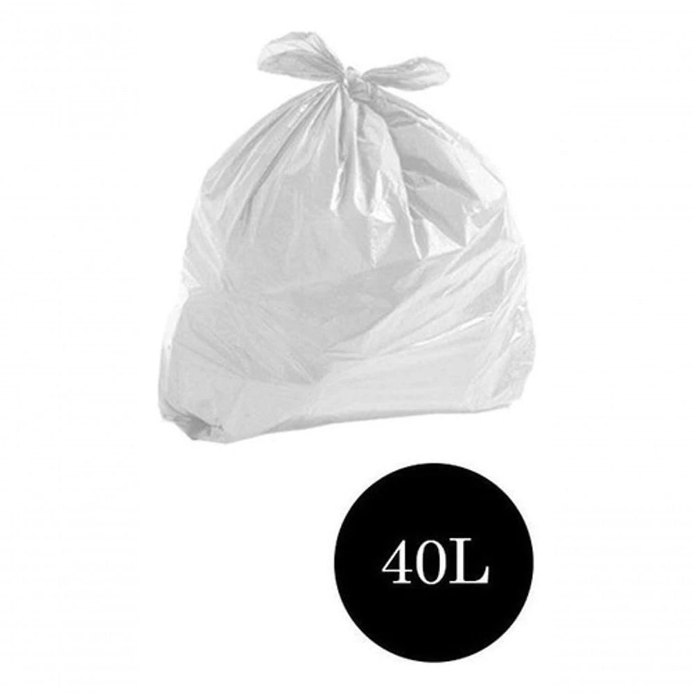 Saco de Lixo Comum Branco Leitoso 40L Pacote com 100 Unidades Resistente Higipack