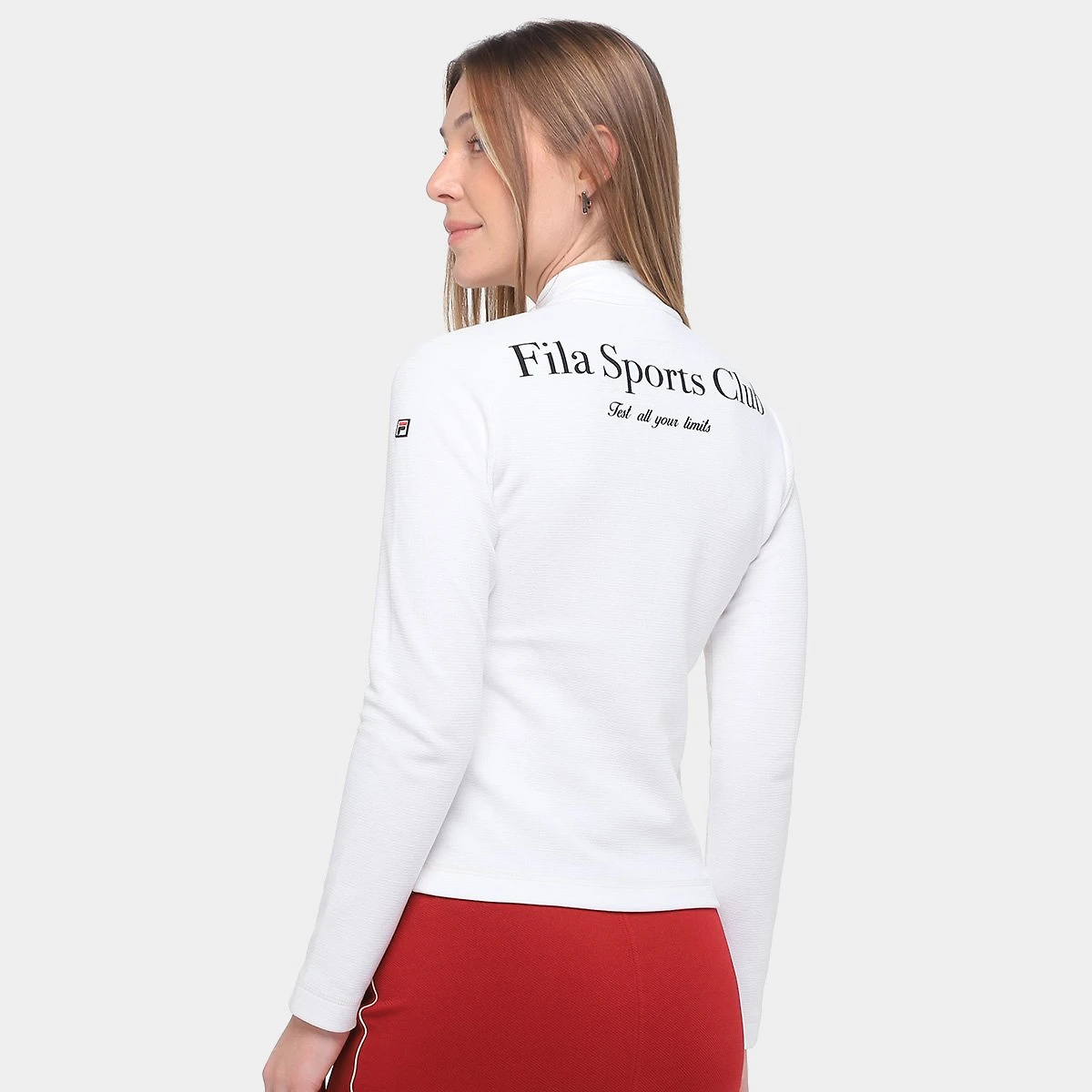 Miniatura Camiseta Manga Longa Fila Sport Club Feminina Off White+Azul - G