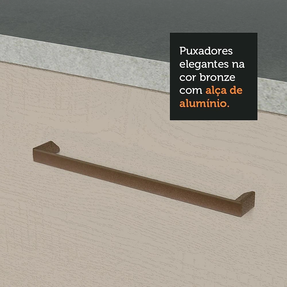 Armário de cozinha aéreo 70 cm 1 porta basculante branco/crema agata madesa