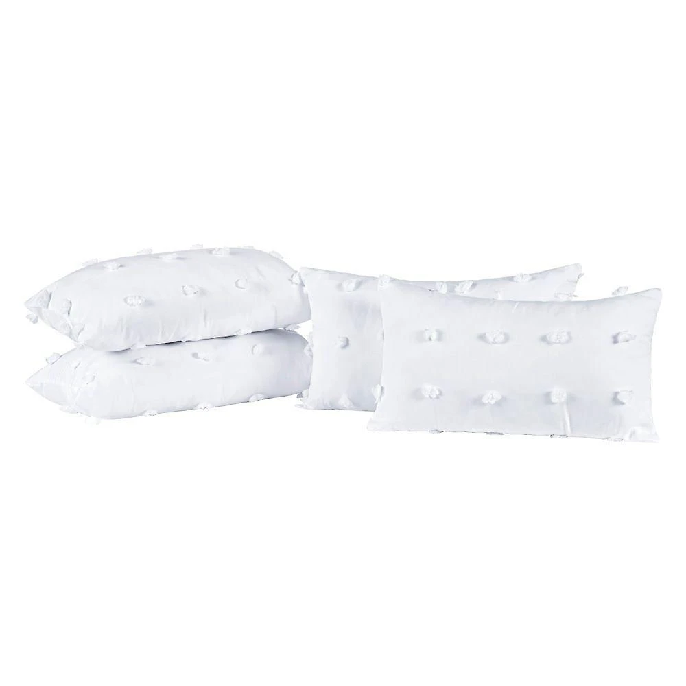 Capas De Almofadas Poppy 60cm X 30cm 04 Peças - Branco