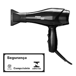 Secador de Cabelo Taiff Tourmaline 2100W Preto Emite Íons com Fio 3 Metros 110V