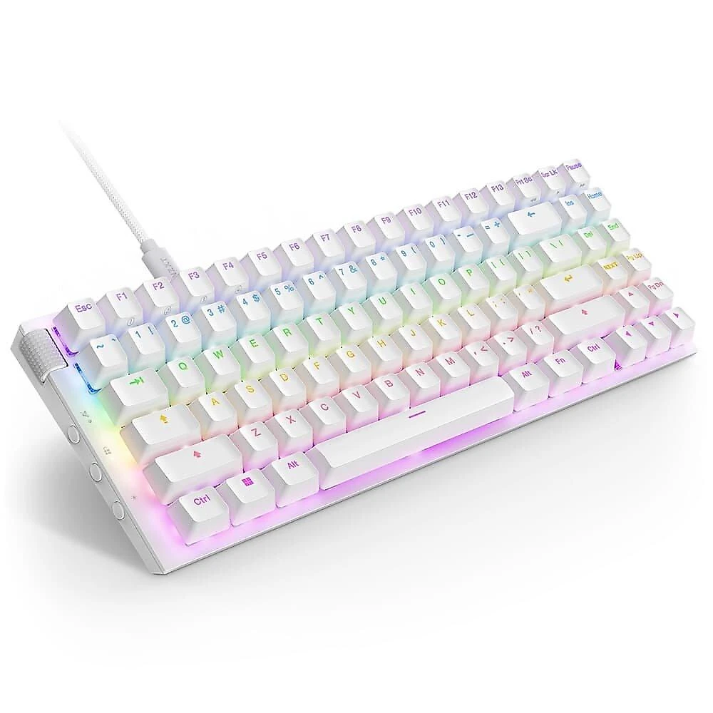Teclado Óptico Gamer NZXT Function 2 MiniTKL, RGB, USB-C, Layout US, Branco - KB-002NW-US