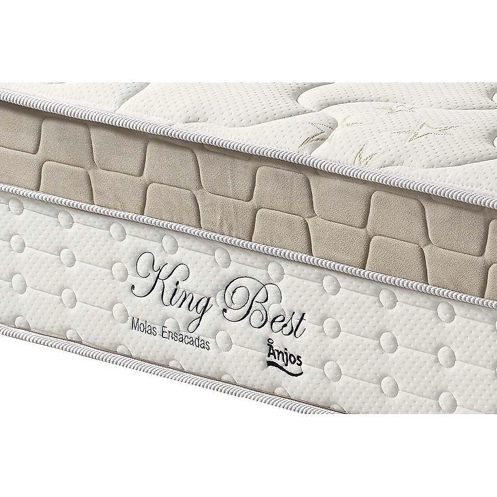 Cama Box Baú Casal + Colchão Molas Bonnel Anjos King Best