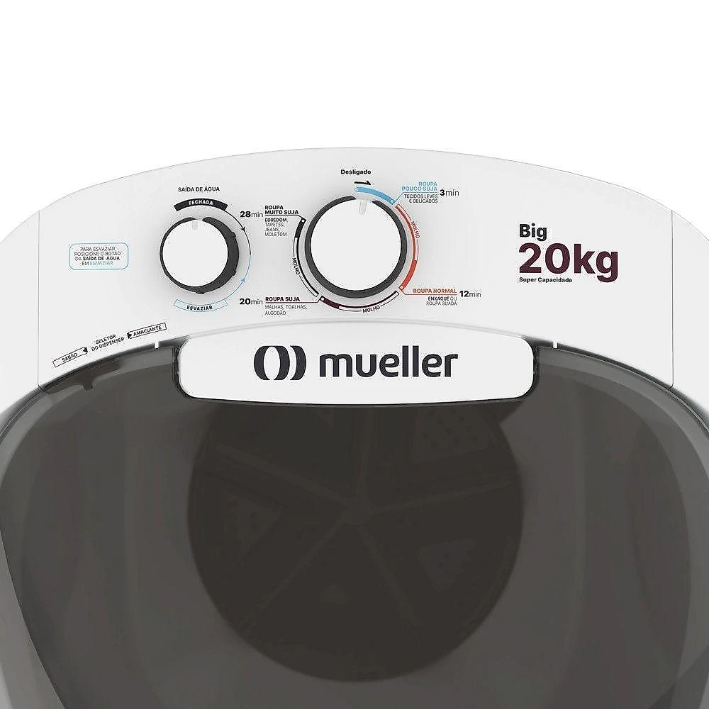 Lavadora Semiautomática Tanquinho Mueller 20kg Big Branco 220 V
