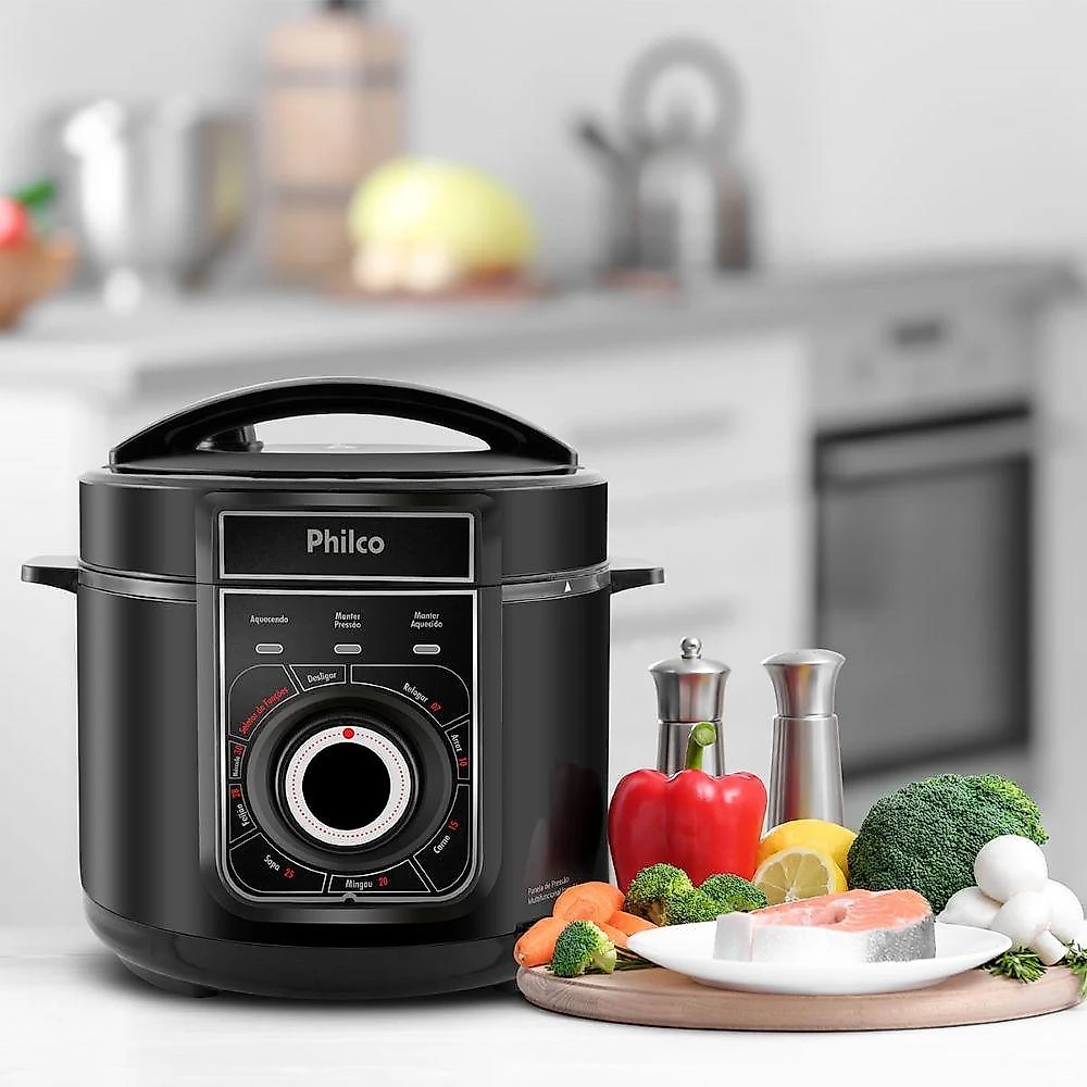 Panela de pressão elétrica ppp02pi philco 5l com 7 funções e acessórios 127v