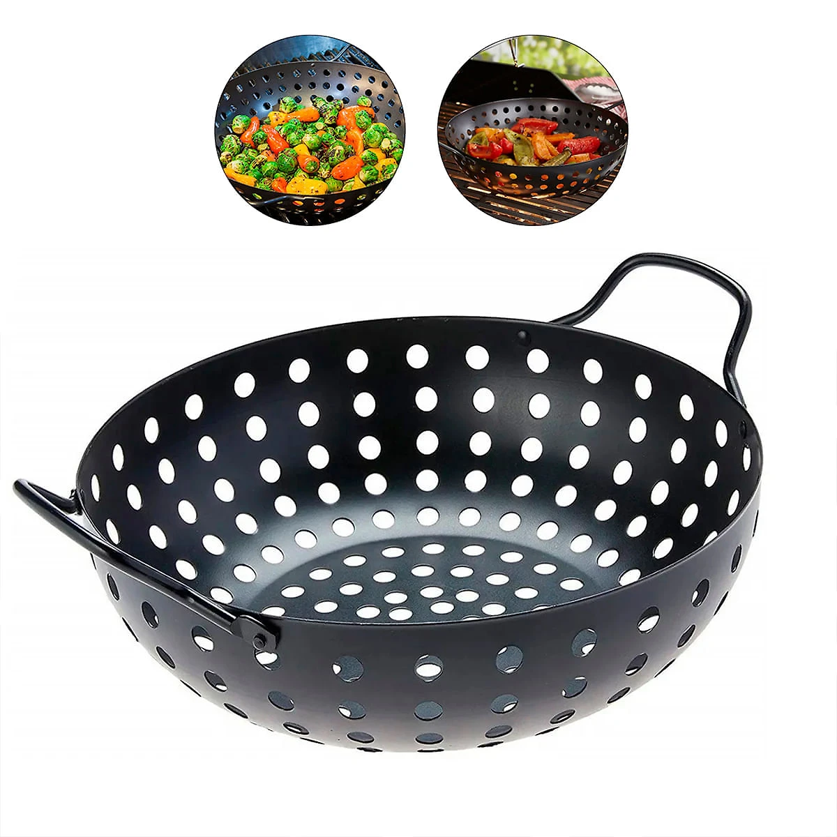 Assadeira Wok Prana Antiaderente 28cm Grill&Pizza