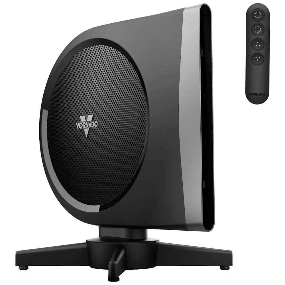 Ventilador de Torre Oscilante, Estilo Moderno com 5 Velocidades, Silencioso, Controle Remoto e Digital, 110V, Vornado, Preto