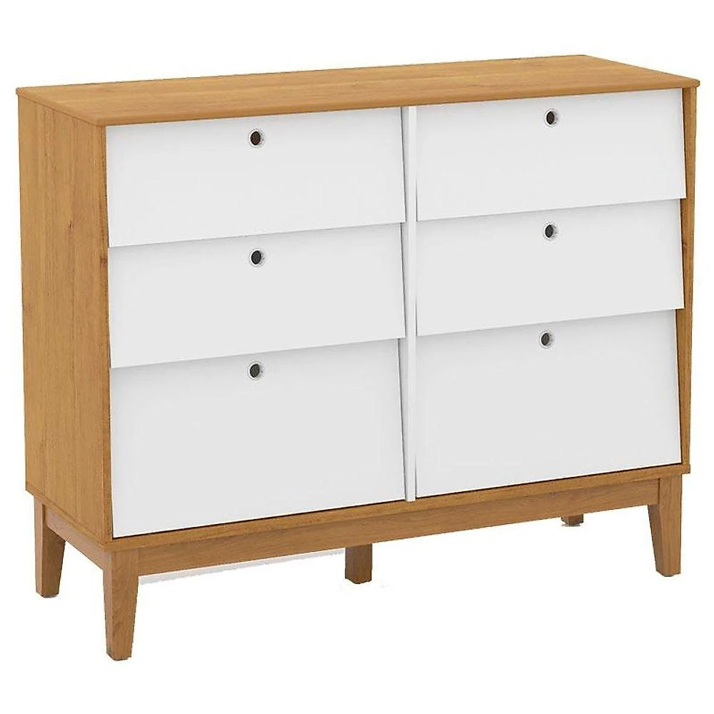 Quarto De Bebe Unique 3 Portas Com Cômoda 6 Gavetas Branco Soft Freijó Eco Wood E Colchão Ortobom - Matic