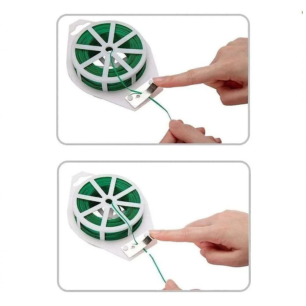 Kit 2 Rolos Fio Aramado Orquidea Arame Encapado Jardinagem Plantas Com Cortador Fechar Sacos Amarrar 20m Prendedor Organ