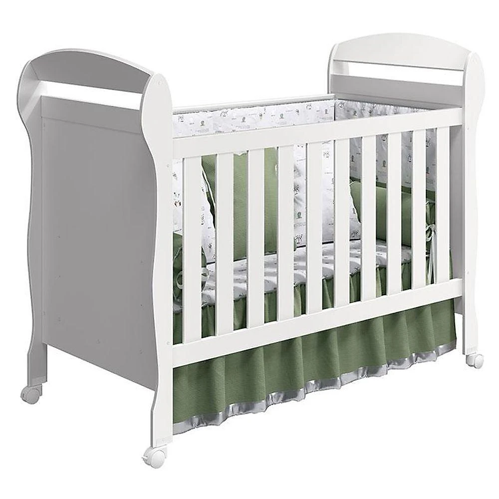 Quarto De Bebê Americano 6 Portas Com Berço Danny Branco Acetinado Reller - Henn.