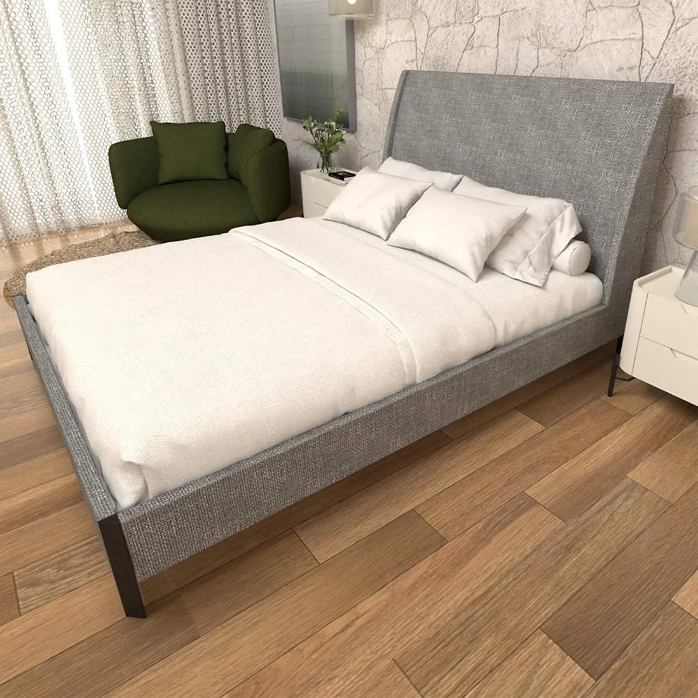 Cama Box Queen Cama com Cabeceira Estofada Veludo Lincoln Níquel