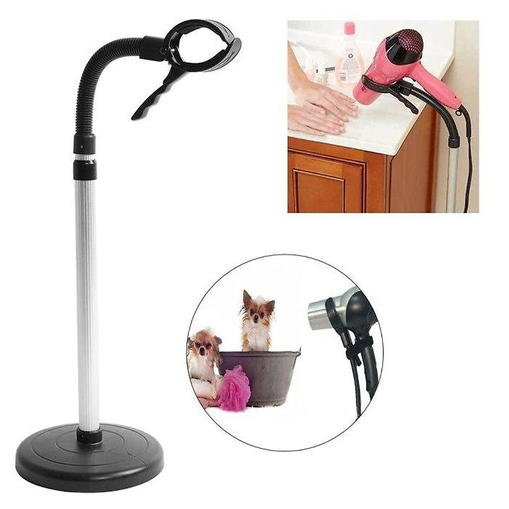 Suporte Secador Cabelo Pet Giratorio Ajustavel Flexivel Chao Salao Cabeleireiro