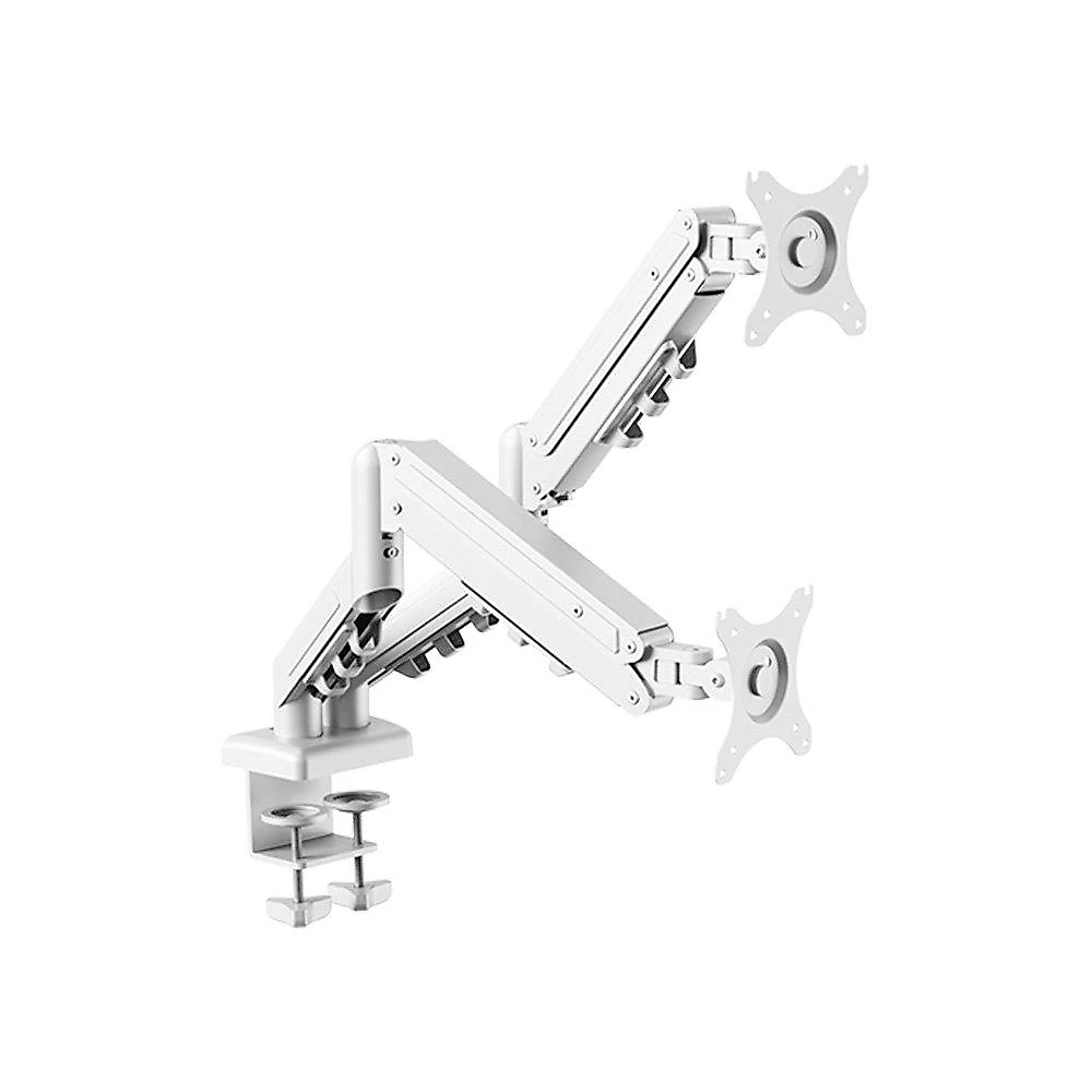 Suporte de Mesa Articulado para 2 Monitores de 17" a 32" FlexiSpot F5D, Ajustes com Pistão a Gás, VESA, Branco - F5DW