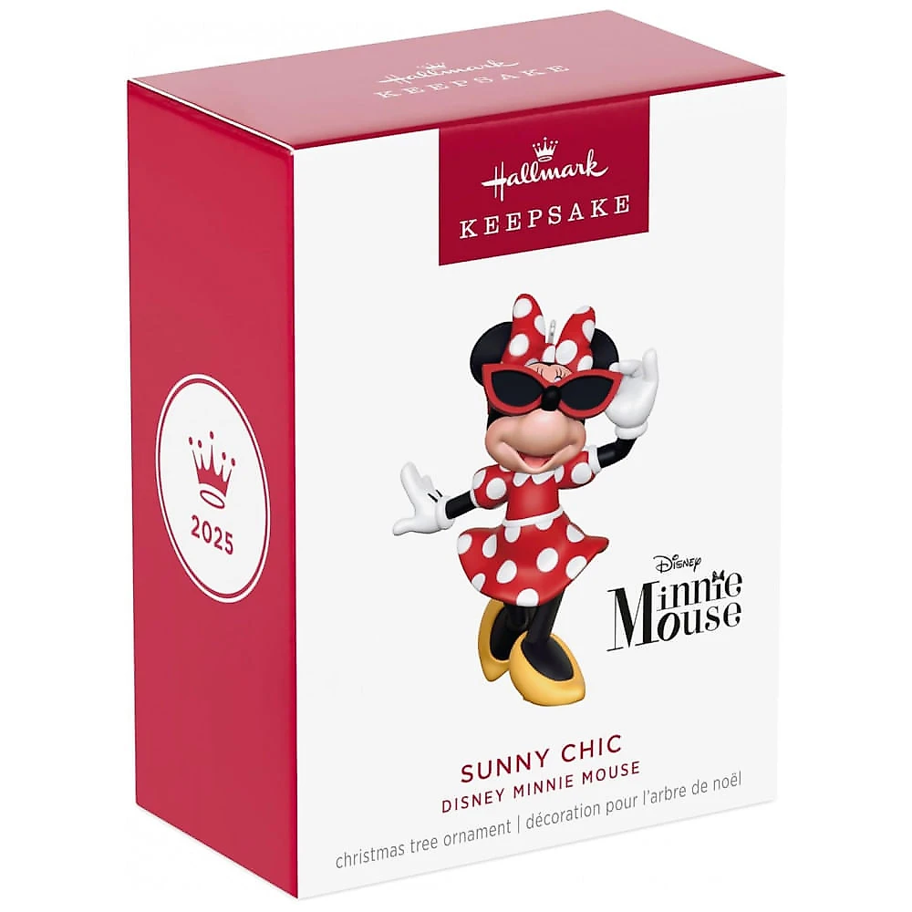 Ornamento Hallmark Keepsake Natal 2025 Disney Minnie Mouse Sunny Chic, Decoração Elegante para Fãs Disney