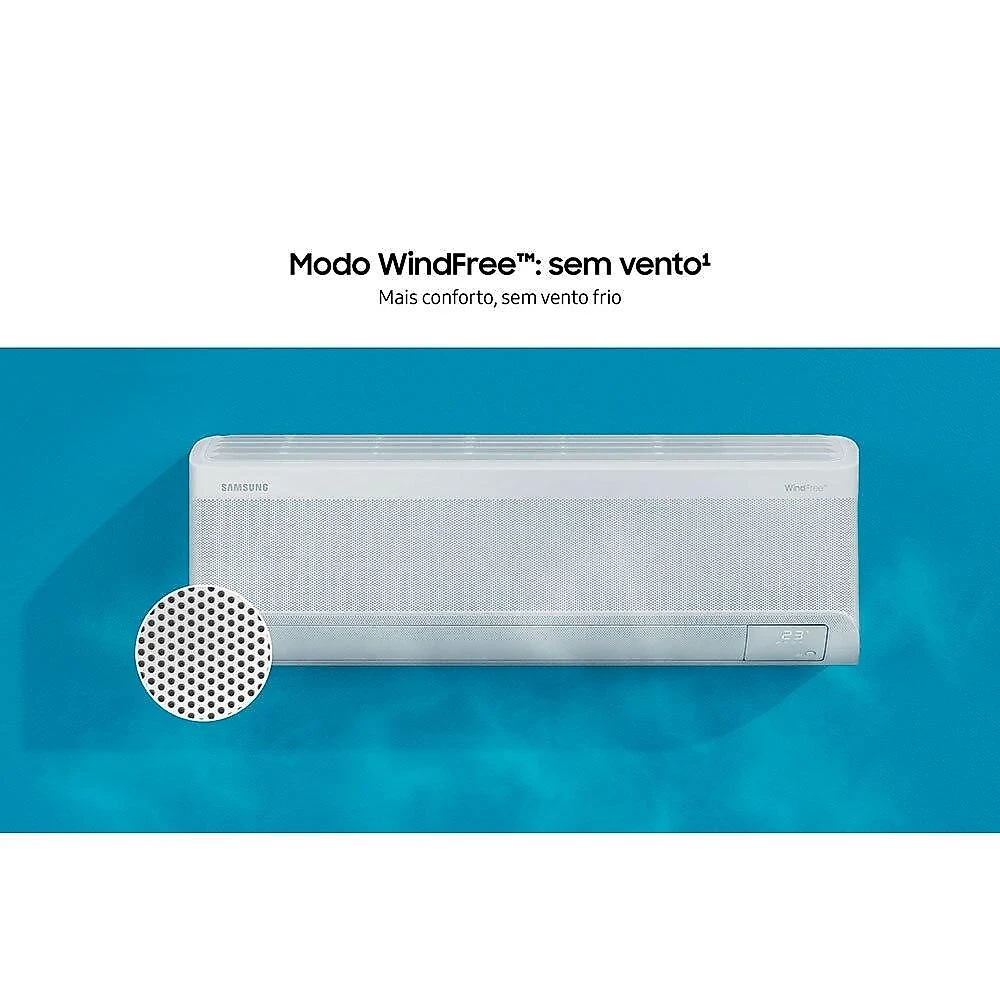 Ar-Condicionado Split Inverter 24000 BTUs Samsung WindFree AI Wi-Fi High Wall Só Frio AR60F24D1AWNAZ/AR60F24D1AWXAZ 220V