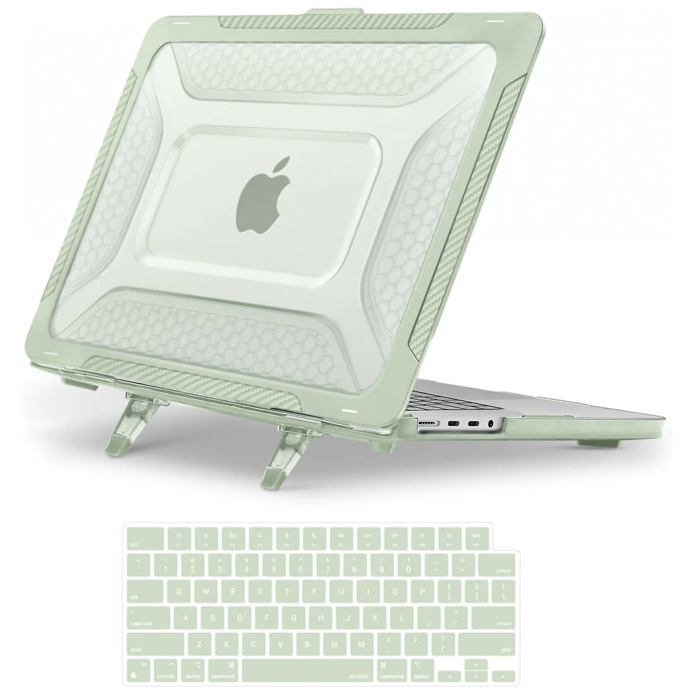 MOSISO Capa Rígida para MacBook Pro 16" 2025-2021, TPU Anti-Choque com Kickstand Dobrável e Teclado, Verde Sálvia