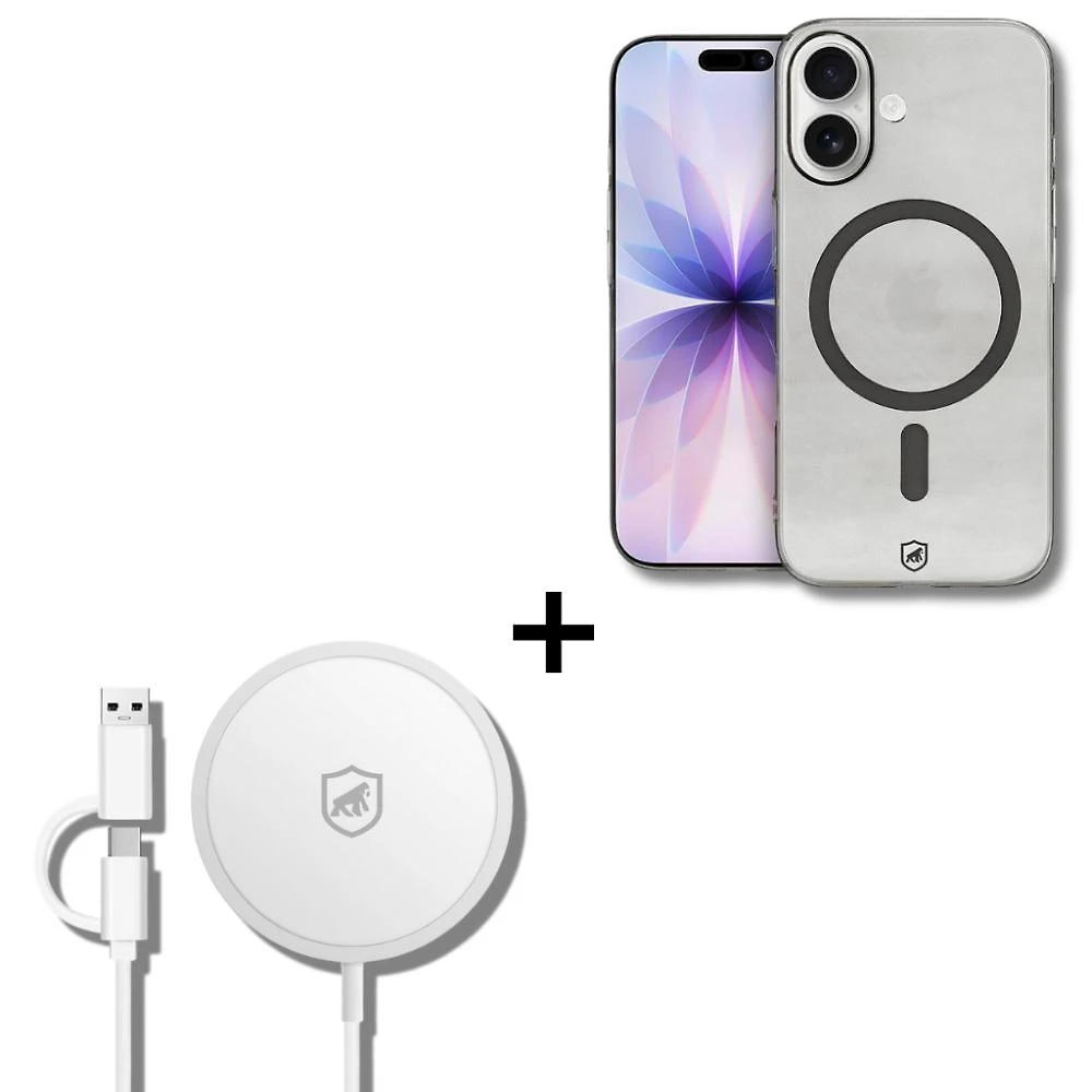 Kit Capa case capinha Crystal Slim Titanium para iPhone 17 + Carregador Wireless MagSafe - Gshield