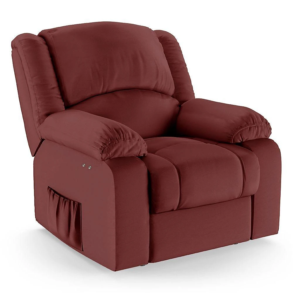 Poltrona Do Papai Reclinável Melim Power Touch Pu Vermelho Fh1 - D'rossi