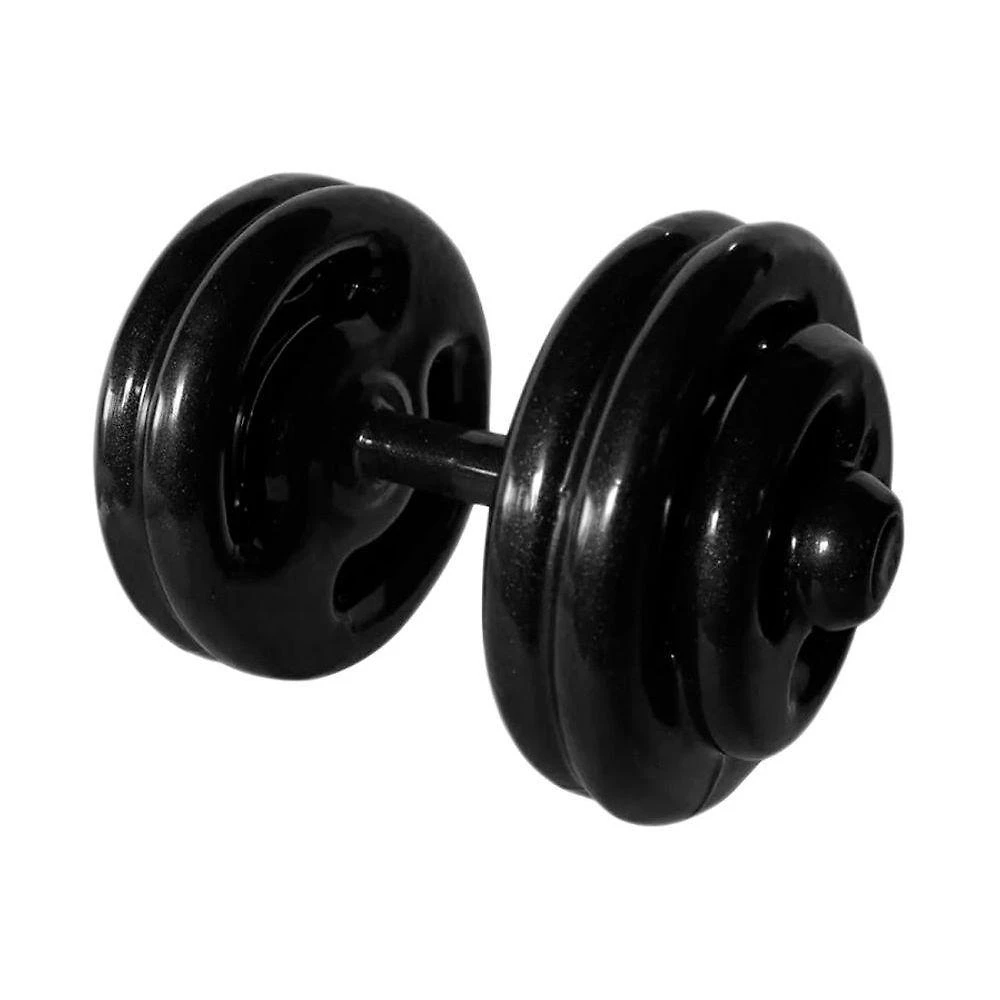 Dumbbell Emborrachado Treinamento Funcional Academia 26kg Revestimento PVC Preto Anilhas Fitness