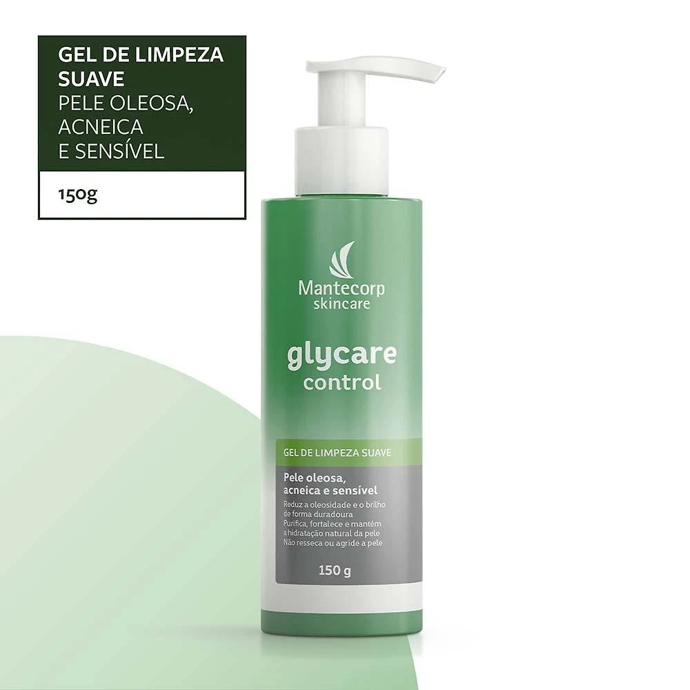 Gel de limpeza facial mantecorp skincare glycare control
