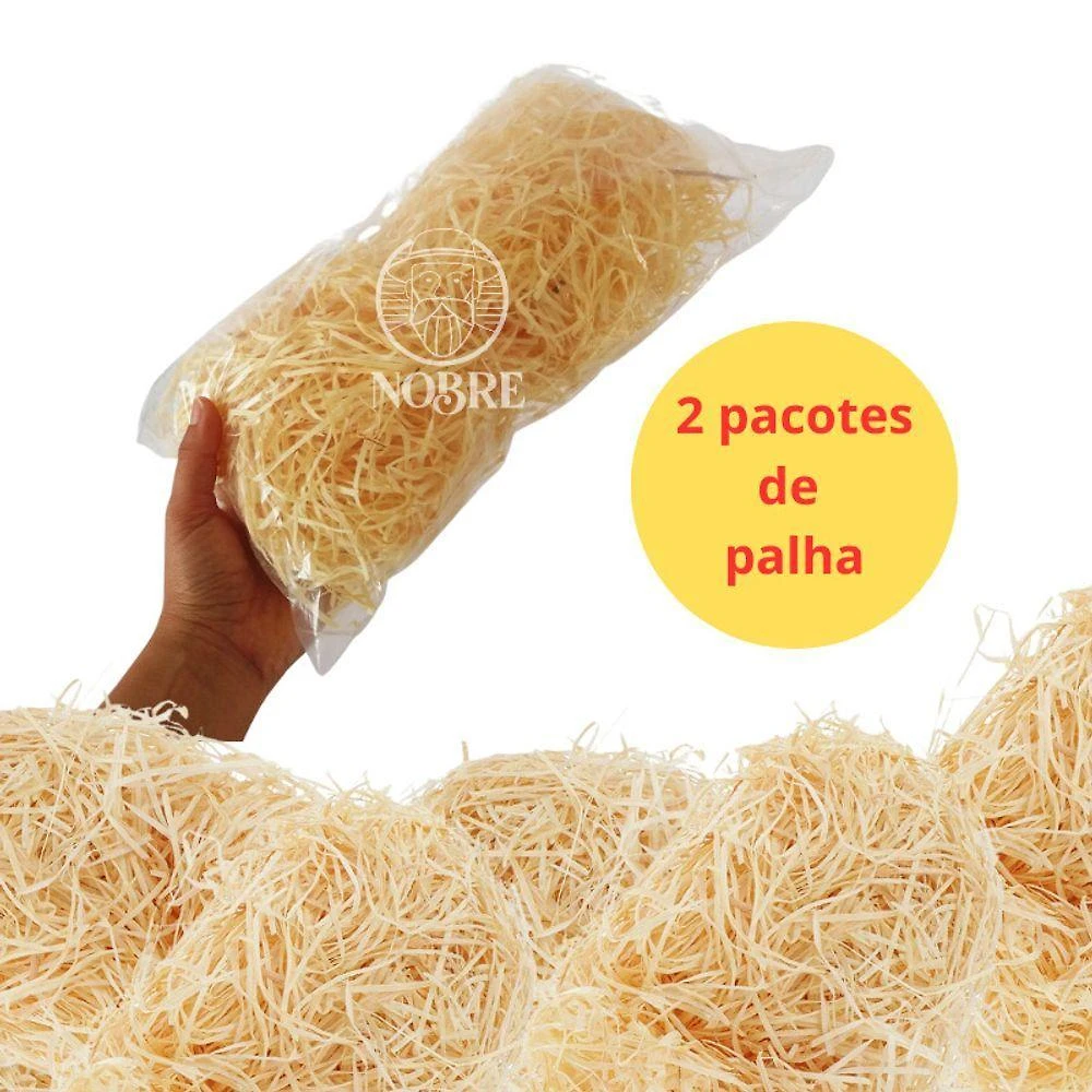 Palha Decorativa Natural para Cestas e Decorações em Madeira 40 g Kit 2 OEM