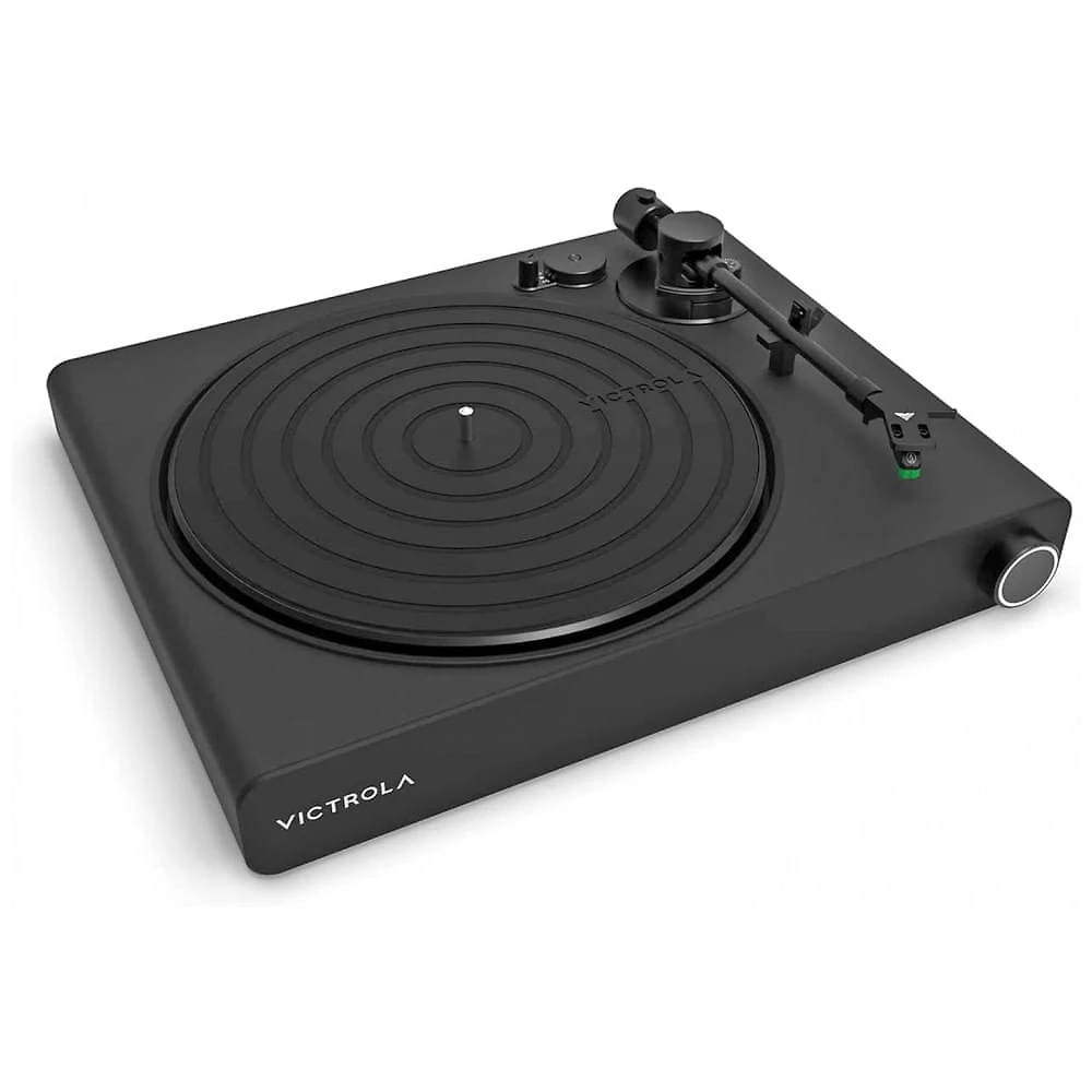 Toca Discos Retro 3 Velocidades com Cartucho Magnético de Alta Precisão e Semiautomático, Victrola, Preto