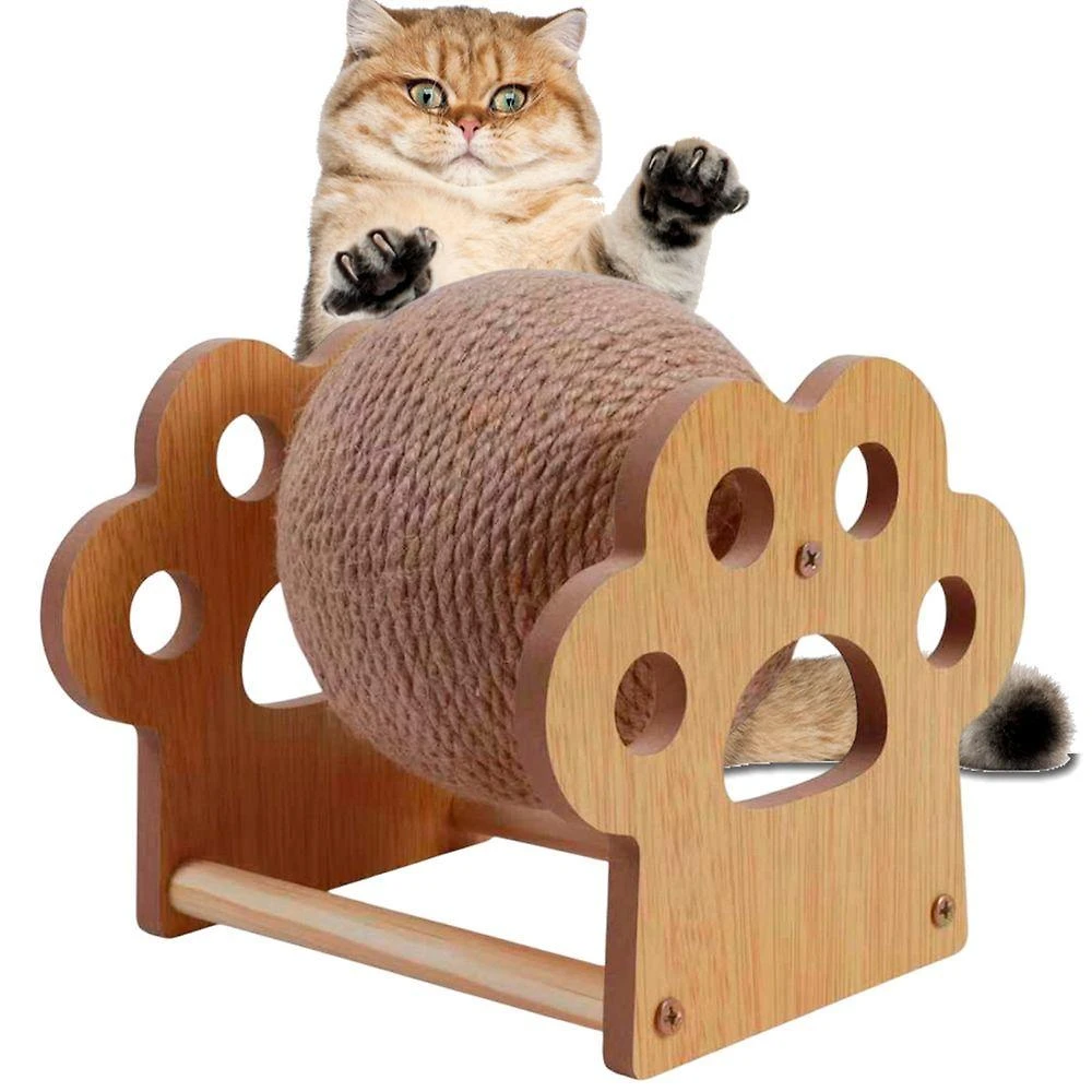 Arranhador para Gatos AB Mídia BSL3897 com Bola de Sisal Bege 1 Unidade