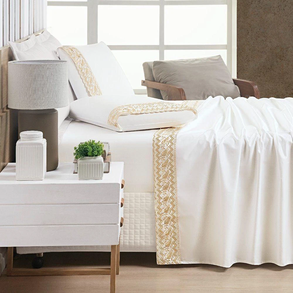 Jogo De Cama Supreme Queen 04 Peças - Off White