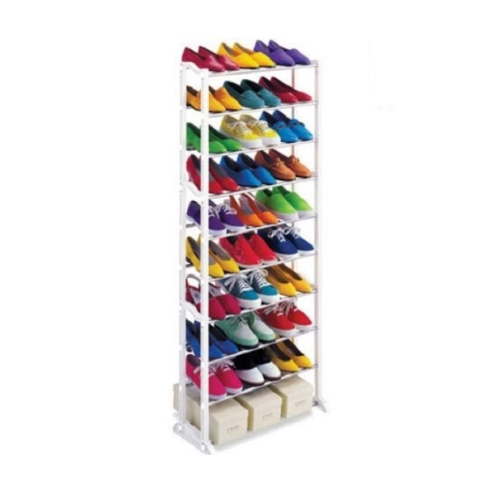 Sapateira Vertical Gigante 10 Prateleiras 30 Pares Chão Grande Organizador