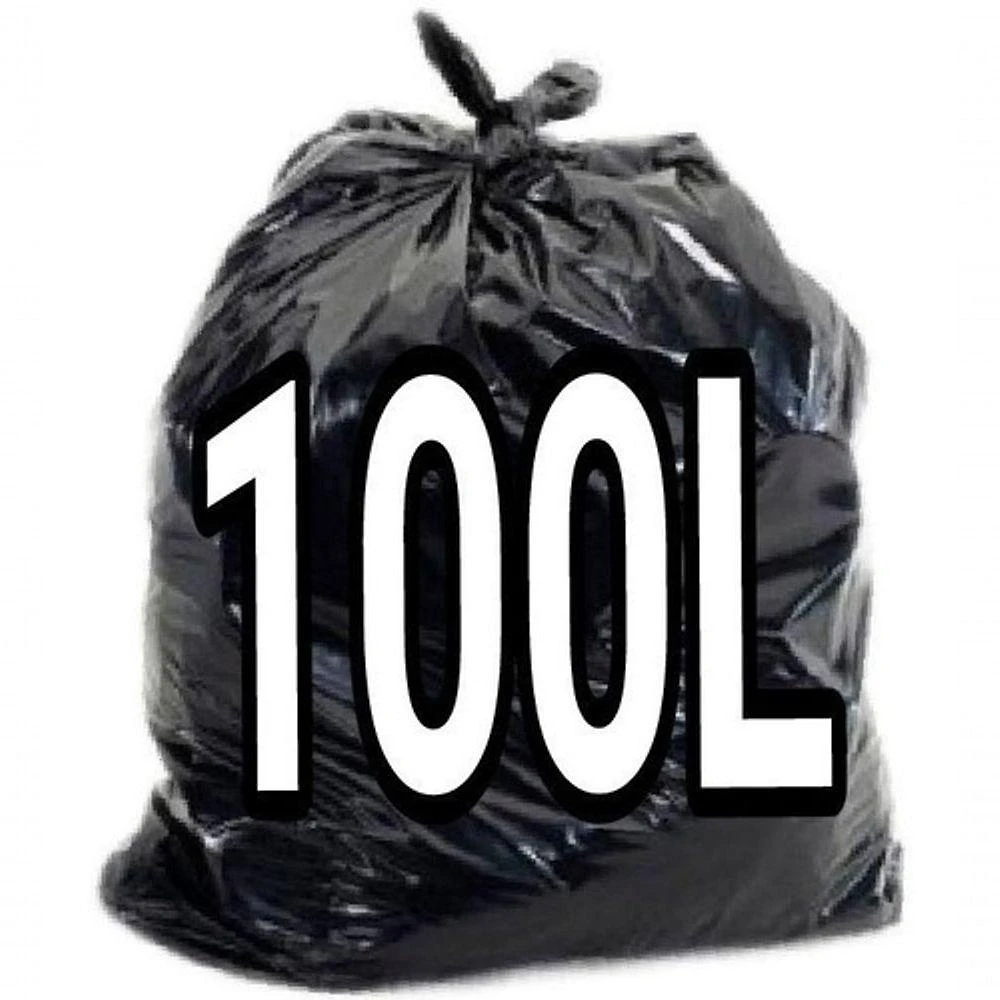 Saco de Lixo 100L Reforçado Preto para Uso Doméstico e Comercial Higipack